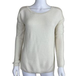 Vince Women's Size S Cream Cotton Cashmere Knit Pullover Tunic Sweater Minimal